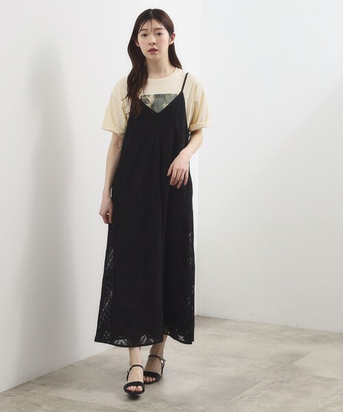 grove(グローブ)の「【貴島明日香さん着用・洗える】レースキャミワンピース(ワンピース・レディース・ブラック/オフホワイト/ブラウン系その他・02/04/05/03)」の15枚目の写真