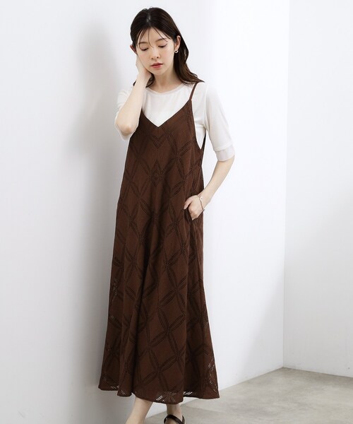 grove(グローブ)の「【貴島明日香さん着用・洗える】レースキャミワンピース(ワンピース・レディース・ブラック/オフホワイト/ブラウン系その他・02/04/05/03)」の18枚目の写真