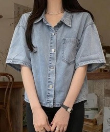 ショート丈 デニムシャツ