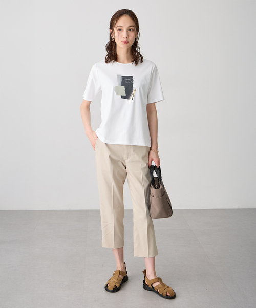 A/C DESIGN BY ALPHA CUBIC(エーシーデザインバイアルファキュービック)の「グラフィックロゴTシャツ【すごツヤ・接触冷感・UVカット】(Tシャツ/カットソー・レディース・ライトグレー/オフホワイト/ブラック・M/L/LL/3L)」の12枚目の写真