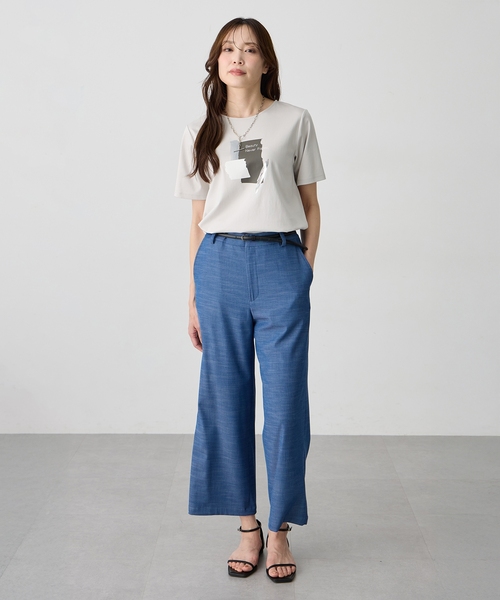 A/C DESIGN BY ALPHA CUBIC(エーシーデザインバイアルファキュービック)の「グラフィックロゴTシャツ【すごツヤ・接触冷感・UVカット】(Tシャツ/カットソー・レディース・ライトグレー/オフホワイト/ブラック・M/L/LL/3L)」の14枚目の写真