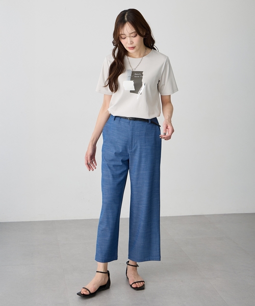 A/C DESIGN BY ALPHA CUBIC(エーシーデザインバイアルファキュービック)の「グラフィックロゴTシャツ【すごツヤ・接触冷感・UVカット】(Tシャツ/カットソー・レディース・ライトグレー/オフホワイト/ブラック・M/L/LL/3L)」の15枚目の写真
