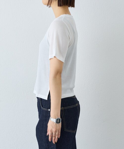 CIAOPANIC TYPY(チャオパニックティピー)の「【ZOZO限定】シアーワッフルヘンリーネックTee(Tシャツ/カットソー・レディース・ブラウン/グレー/オフホワイト/ブラック・ONE SIZE)」の8枚目の写真