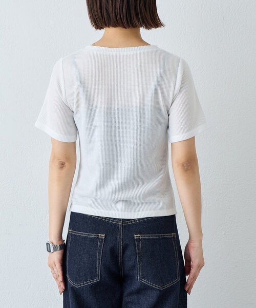 CIAOPANIC TYPY(チャオパニックティピー)の「【ZOZO限定】シアーワッフルヘンリーネックTee(Tシャツ/カットソー・レディース・ブラウン/グレー/オフホワイト/ブラック・ONE SIZE)」の9枚目の写真