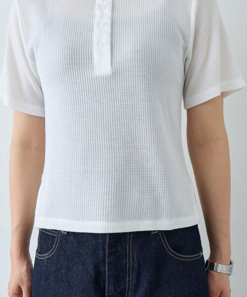 CIAOPANIC TYPY(チャオパニックティピー)の「【ZOZO限定】シアーワッフルヘンリーネックTee(Tシャツ/カットソー・レディース・ブラウン/グレー/オフホワイト/ブラック・ONE SIZE)」の11枚目の写真