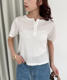 【ZOZO限定】シアーワッフルヘンリーネックTee