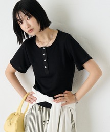 【ZOZO限定】シアーワッフルヘンリーネックTee