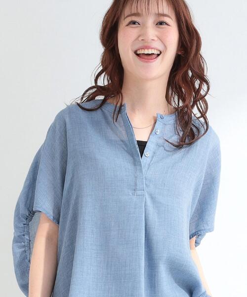 SHOO・LA・RUE(シューラルー)の「【体型カバー】バルーン風ゆるシャツブラウス(シャツ/ブラウス・レディース・ピンク系/ブラック/ブルー系その他/ブラウン系・00)」の3枚目の写真