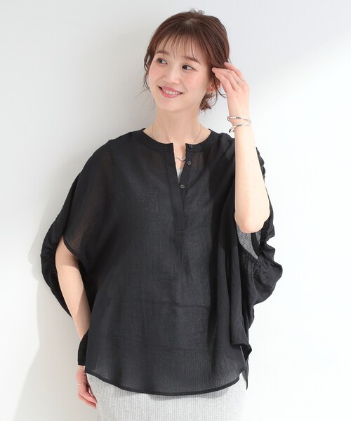 SHOO・LA・RUE(シューラルー)の「【体型カバー】バルーン風ゆるシャツブラウス(シャツ/ブラウス・レディース・ピンク系/ブラック/ブルー系その他/ブラウン系・00)」の5枚目の写真