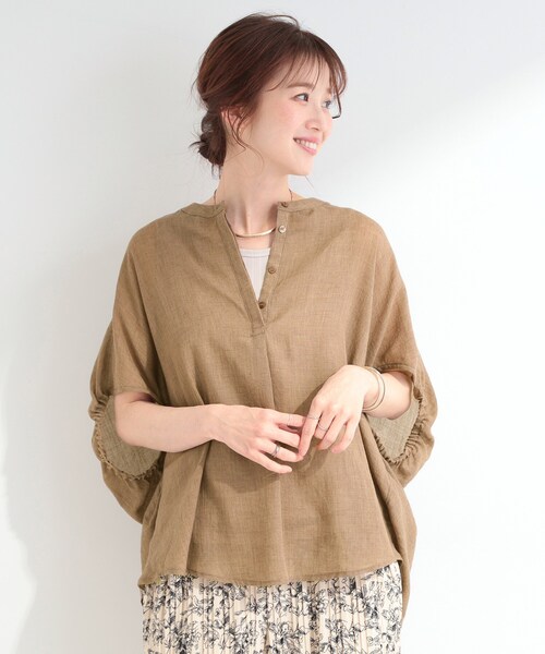 SHOO・LA・RUE(シューラルー)の「【体型カバー】バルーン風ゆるシャツブラウス(シャツ/ブラウス・レディース・ピンク系/ブラック/ブルー系その他/ブラウン系・00)」の9枚目の写真