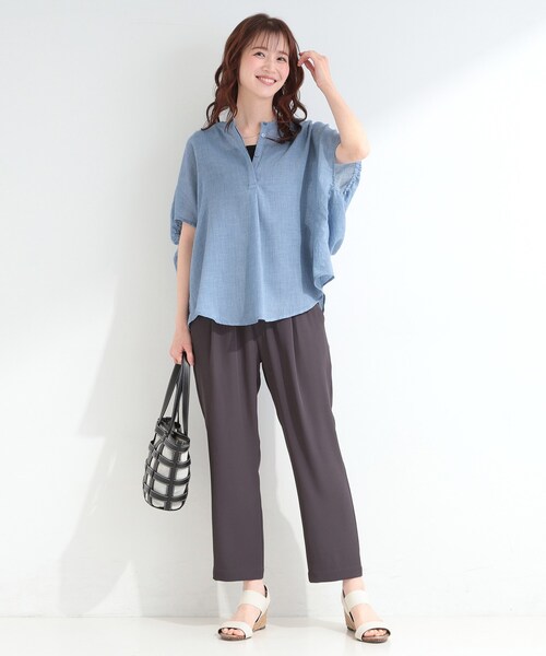 SHOO・LA・RUE(シューラルー)の「【体型カバー】バルーン風ゆるシャツブラウス(シャツ/ブラウス・レディース・ピンク系/ブラック/ブルー系その他/ブラウン系・00)」の19枚目の写真