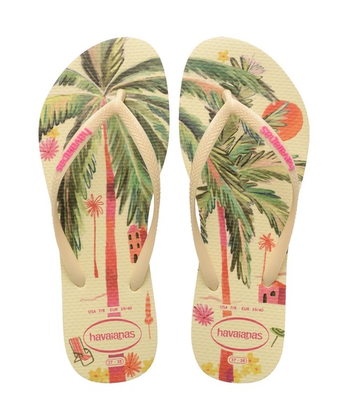 havaianas(ハワイアナス)の「SLIM SUMMER BLISS(サンダル・レディース・ベージュ系その他5/ライトブルー/サーモンピンク・25.5cm/24.5cm/23cm)」の1枚目の写真