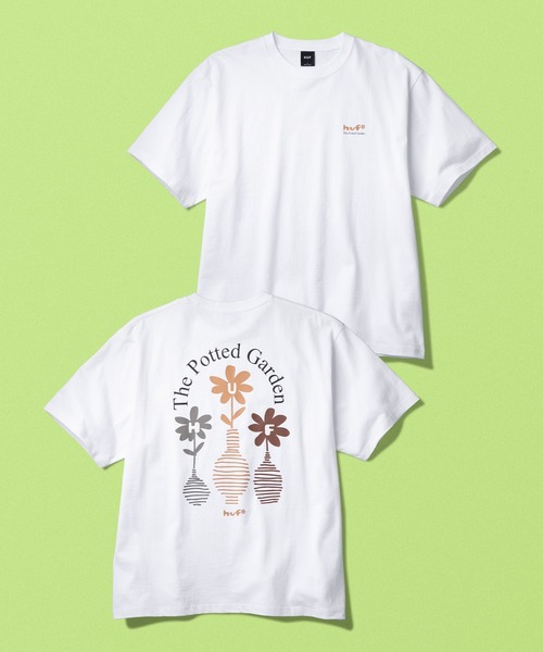 HUF（ハフ）の「THE POTTED GARDEN TEE（Tシャツ/カットソー・メンズ・ホワイト/グレイッシュベージュ/チャコールグレー・XL/L/M/S/XXL）」の2枚目の写真