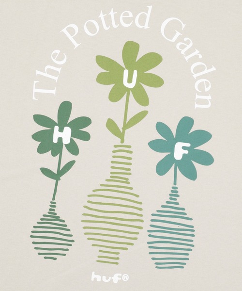 HUF（ハフ）の「THE POTTED GARDEN TEE（Tシャツ/カットソー・メンズ・ホワイト/グレイッシュベージュ/チャコールグレー・XL/L/M/S/XXL）」の16枚目の写真