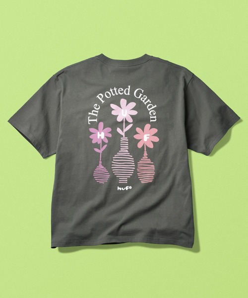 HUF（ハフ）の「THE POTTED GARDEN TEE（Tシャツ/カットソー・メンズ・ホワイト/グレイッシュベージュ/チャコールグレー・XL/L/M/S/XXL）」の4枚目の写真
