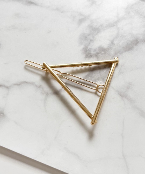 セール】YU-KA:トライアングルメタルバレッタ Triangle Metal Barrette