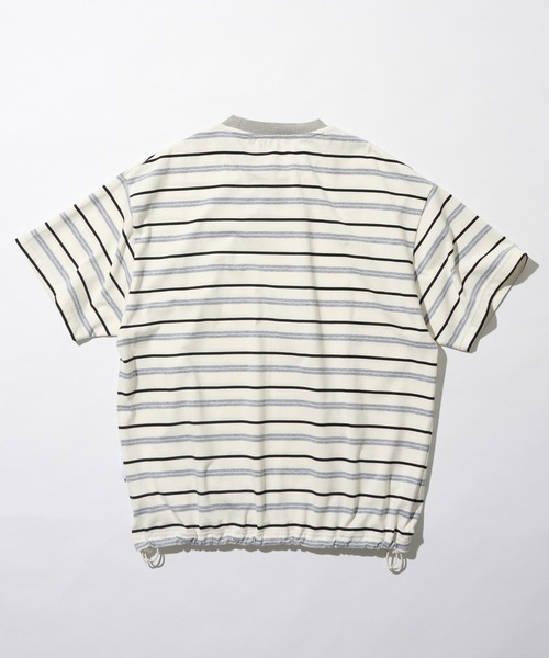 MAISON CLUB(メゾンクラブ)の「【MAISON CLUB】Over Multi Border Half Sleeve Tee / オーバーマルチボーダー半袖Tシャツ(Tシャツ/カットソー・メンズ・ホワイト/ベージュ/ネイビー・L/M)」の9枚目の写真