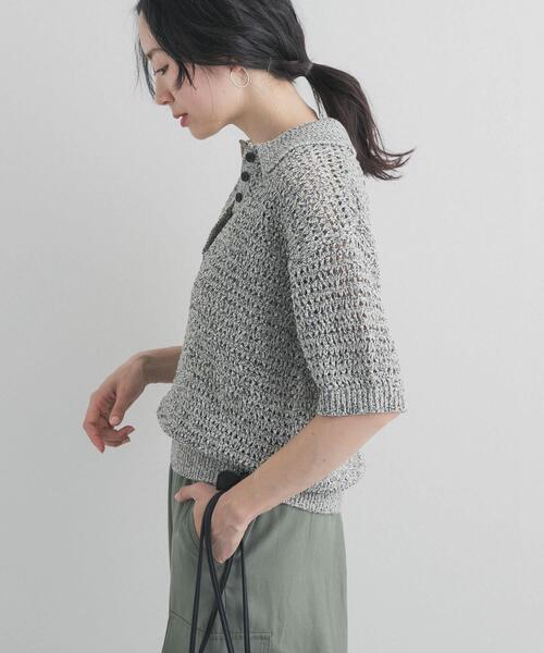 URBAN RESEARCH DOORS(アーバンリサーチドアーズ)の「メランジ衿付きニット(ニット/セーター・レディース・ベージュ系その他/ブラック系その他・FREE)」の13枚目の写真