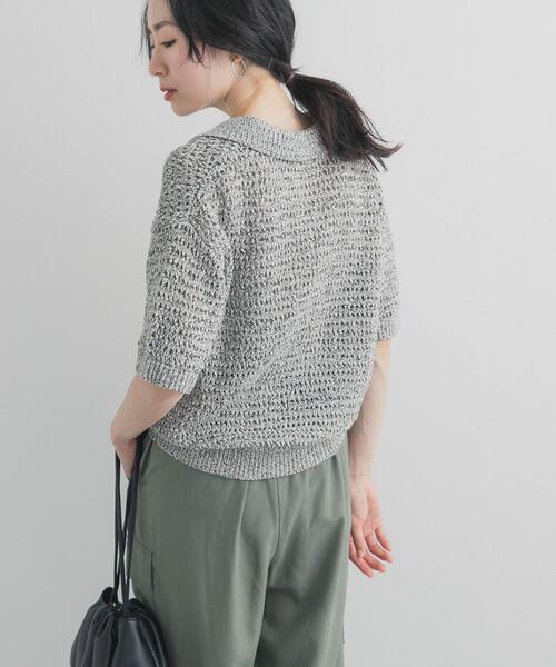 URBAN RESEARCH DOORS(アーバンリサーチドアーズ)の「メランジ衿付きニット(ニット/セーター・レディース・ベージュ系その他/ブラック系その他・FREE)」の14枚目の写真