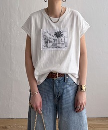 LBC | 冷感フレンチスリーブ刺繍Tシャツ(Tシャツ/カットソー)