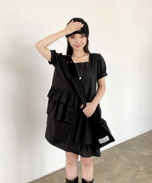 FAVORITO（ファヴォリート）の「シャツワンピース（シャツワンピース・レディース・ホワイト/ブラック・F）」の21枚目の写真