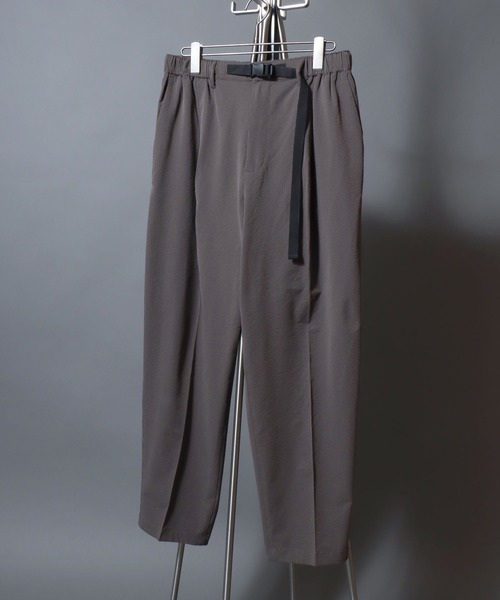 ANPAS（アンパス）の「Poly Seersucker Wide-Leg Pants / シアサッカーワイドパンツ 〈セットアップ対応〉クライミングイージーパンツ メンズ トラウザー リラックスフィット（スラックス・メンズ・ブラック/ネイビー/チャコールグレー/スミクロ/モカ・LL/L/M）」の4枚目の写真