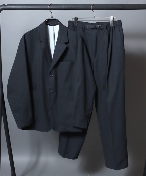 ANPAS(アンパス)の「Poly Seersucker Wide-Leg Pants / シアサッカーワイドパンツ 〈セットアップ対応〉クライミングイージーパンツ メンズ トラウザー(スラックス・メンズ・ブラック/ネイビー・LL/L/M)」の10枚目の写真