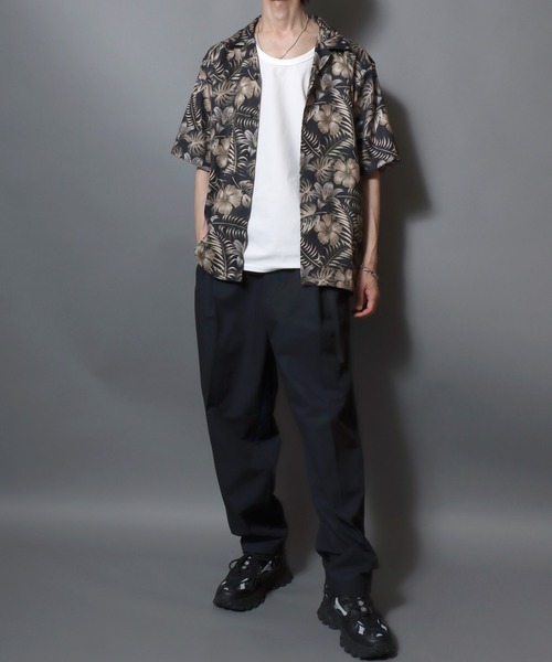 ANPAS(アンパス)の「Poly Seersucker Wide-Leg Pants / シアサッカーワイドパンツ 〈セットアップ対応〉クライミングイージーパンツ メンズ トラウザー(スラックス・メンズ・ブラック/ネイビー・LL/L/M)」の14枚目の写真