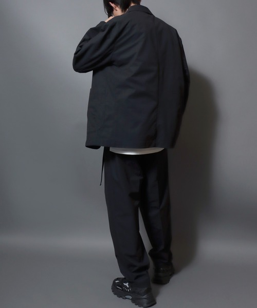 ANPAS(アンパス)の「Poly Seersucker Wide-Leg Pants / シアサッカーワイドパンツ 〈セットアップ対応〉クライミングイージーパンツ メンズ トラウザー(スラックス・メンズ・ブラック/ネイビー・LL/L/M)」の18枚目の写真