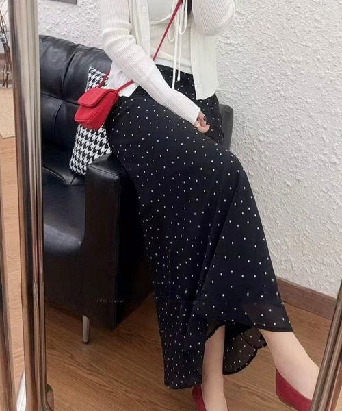 nonomi(ノノミ)の「シアーチェック フレアロングスカート マキシ丈 シフォン ウエストゴム 裏地あり 体型カバー きれいめ(スカート・レディース・ブルー系その他7/ブラック系その他6/ブラック系その他7・M)」の13枚目の写真