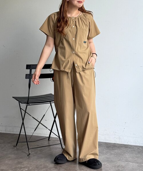 CPCM(シーピーシーエム)の「【3点セット】ストレッチナイロンパッカブルセットアップ(セットアップ・レディース・ブラック/ベージュ/チャコールグレー・FREE)」の8枚目の写真