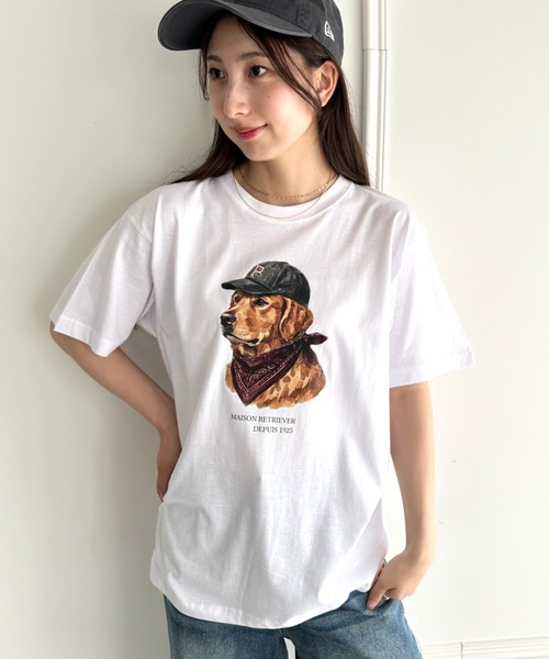 MYMOOD.(マイムード)の「アメリカンカジュアルDOGプリントアソートTシャツ(Tシャツ/カットソー・レディース・ホワイト/ブラック/ホワイト系その他・M)」の12枚目の写真