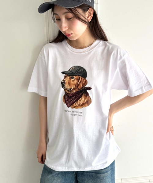 MYMOOD.(マイムード)の「アメリカンカジュアルDOGプリントアソートTシャツ(Tシャツ/カットソー・レディース・ホワイト/ブラック/ホワイト系その他・M)」の13枚目の写真