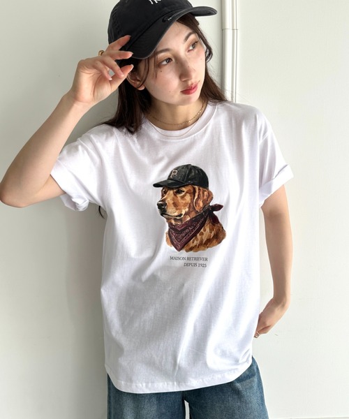 MYMOOD.(マイムード)の「アメリカンカジュアルDOGプリントアソートTシャツ(Tシャツ/カットソー・レディース・ホワイト/ブラック/ホワイト系その他・M)」の15枚目の写真