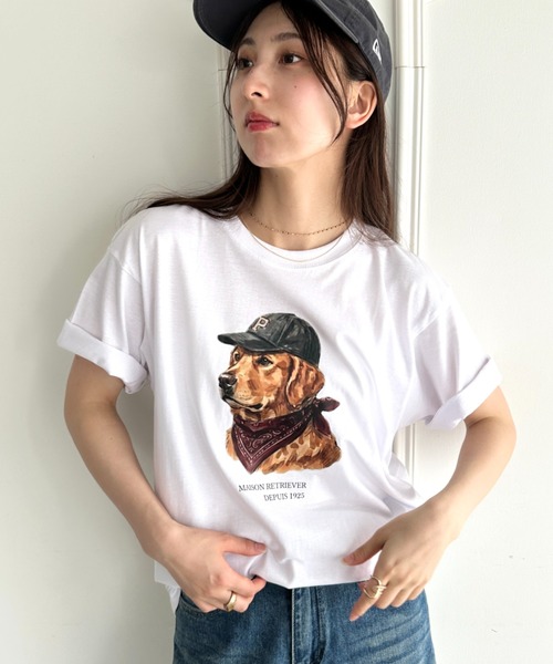 MYMOOD.(マイムード)の「アメリカンカジュアルDOGプリントアソートTシャツ(Tシャツ/カットソー・レディース・ホワイト/ブラック/ホワイト系その他・M)」の19枚目の写真