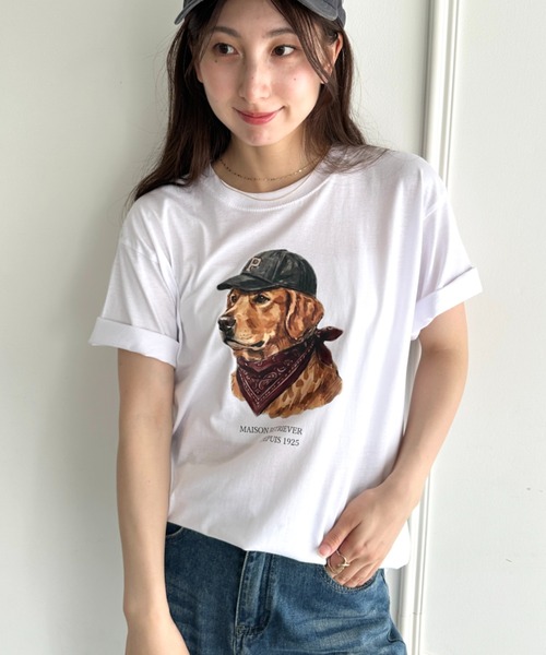 MYMOOD.(マイムード)の「アメリカンカジュアルDOGプリントアソートTシャツ(Tシャツ/カットソー・レディース・ホワイト/ブラック/ホワイト系その他・M)」の22枚目の写真