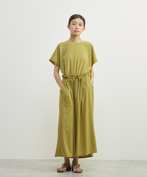 MELROSE claire(メルローズ クレール)の「【バンブーミックスサッカーワンピース】(ワンピース・レディース・ブラック/ダークブルー/マスタード・FREE)」の3枚目の写真