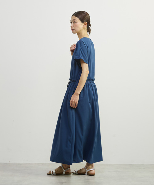MELROSE claire(メルローズ クレール)の「【バンブーミックスサッカーワンピース】(ワンピース・レディース・ブラック/ダークブルー/マスタード・FREE)」の6枚目の写真