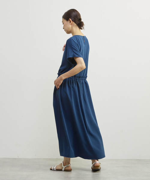 MELROSE claire(メルローズ クレール)の「【バンブーミックスサッカーワンピース】(ワンピース・レディース・ブラック/ダークブルー/マスタード・FREE)」の7枚目の写真