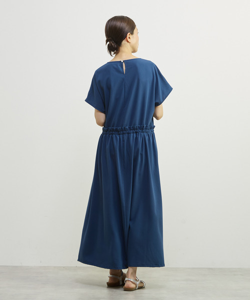 MELROSE claire(メルローズ クレール)の「【バンブーミックスサッカーワンピース】(ワンピース・レディース・ブラック/ダークブルー/マスタード・FREE)」の8枚目の写真