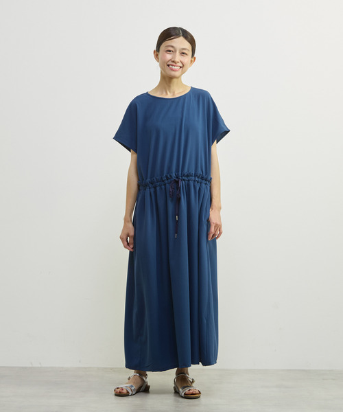 MELROSE claire(メルローズ クレール)の「【バンブーミックスサッカーワンピース】(ワンピース・レディース・ブラック/ダークブルー/マスタード・FREE)」の11枚目の写真