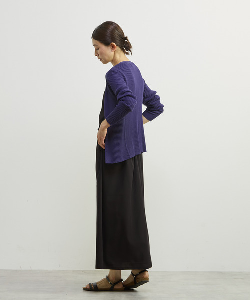 MELROSE claire(メルローズ クレール)の「【バンブーミックスサッカーワンピース】(ワンピース・レディース・ブラック/ダークブルー/マスタード・FREE)」の15枚目の写真