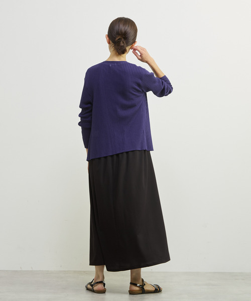 MELROSE claire(メルローズ クレール)の「【バンブーミックスサッカーワンピース】(ワンピース・レディース・ブラック/ダークブルー/マスタード・FREE)」の17枚目の写真