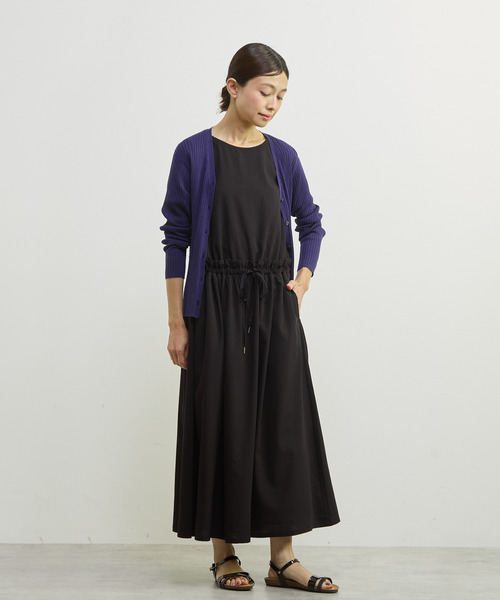 MELROSE claire(メルローズ クレール)の「【バンブーミックスサッカーワンピース】(ワンピース・レディース・ブラック/ダークブルー/マスタード・FREE)」の19枚目の写真