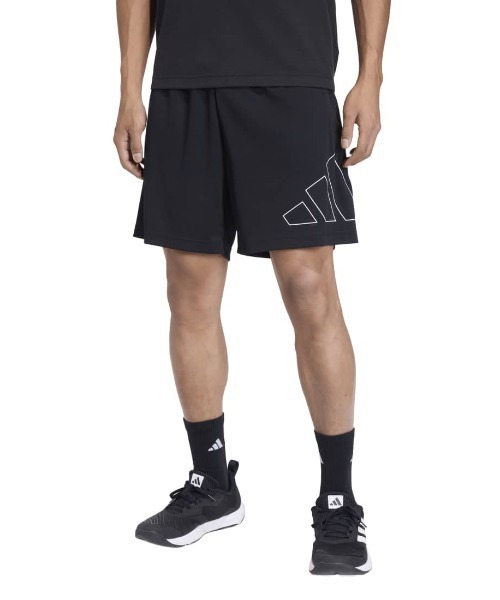 adidas(アディダス)の「アディダス adidas ワークアウト エッセンシャルズ ベース ピケ ビッグロゴ ショーツ(その他パンツ・メンズ・ブラック/ダークブルー・M/3L/LL/L/S)」の1枚目の写真