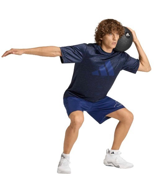 adidas(アディダス)の「アディダス adidas ワークアウト エッセンシャルズ ベース ピケ ビッグロゴ ショーツ(その他パンツ・メンズ・ブラック/ダークブルー・M/3L/LL/L/S)」の4枚目の写真