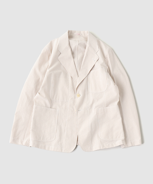 EDIFICE(エディフィス)の「fursac (フルサック) Seersucker Jacket(その他アウター・メンズ・ベージュ・X-LARGE/LARGE/MEDIUM/SMALL)」の1枚目の写真