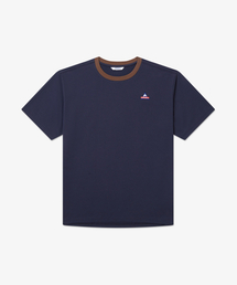 Rib Neck Graphic T-Shirt Navy
