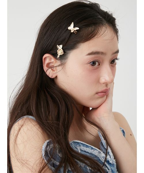 LILY BROWN（リリーブラウン）の「【LILY BROWN×ANNA SUI】バタフライ＆ローズヘアクリップセット（その他ヘアアクセサリー・レディース・シルバー/ゴールド・F）」の19枚目の写真
