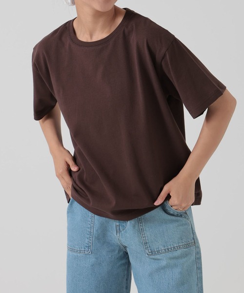 HEART MARKET(ハートマーケット)の「ワイドなTEE(Tシャツ/カットソー・レディース・ダークブラウン/ブラック/チャコール/グレイッシュベージュ/モカ/ホワイト/キャメル・SMALL/MEDIUM/LARGE)」の4枚目の写真